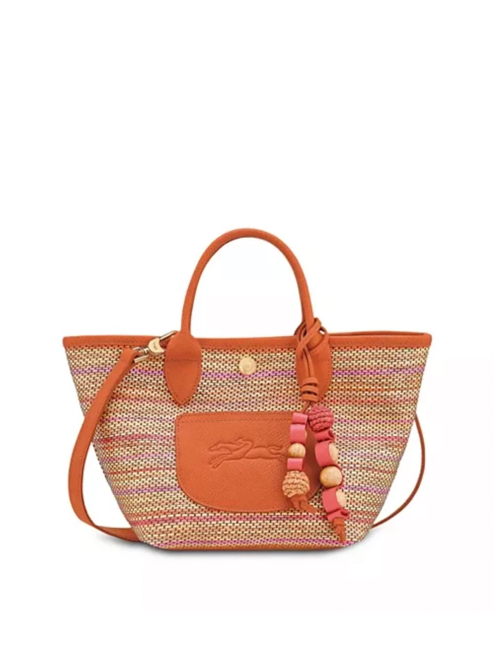 Longchamp Le pliage Panier Rainbow Orange Basket Bag Brand New